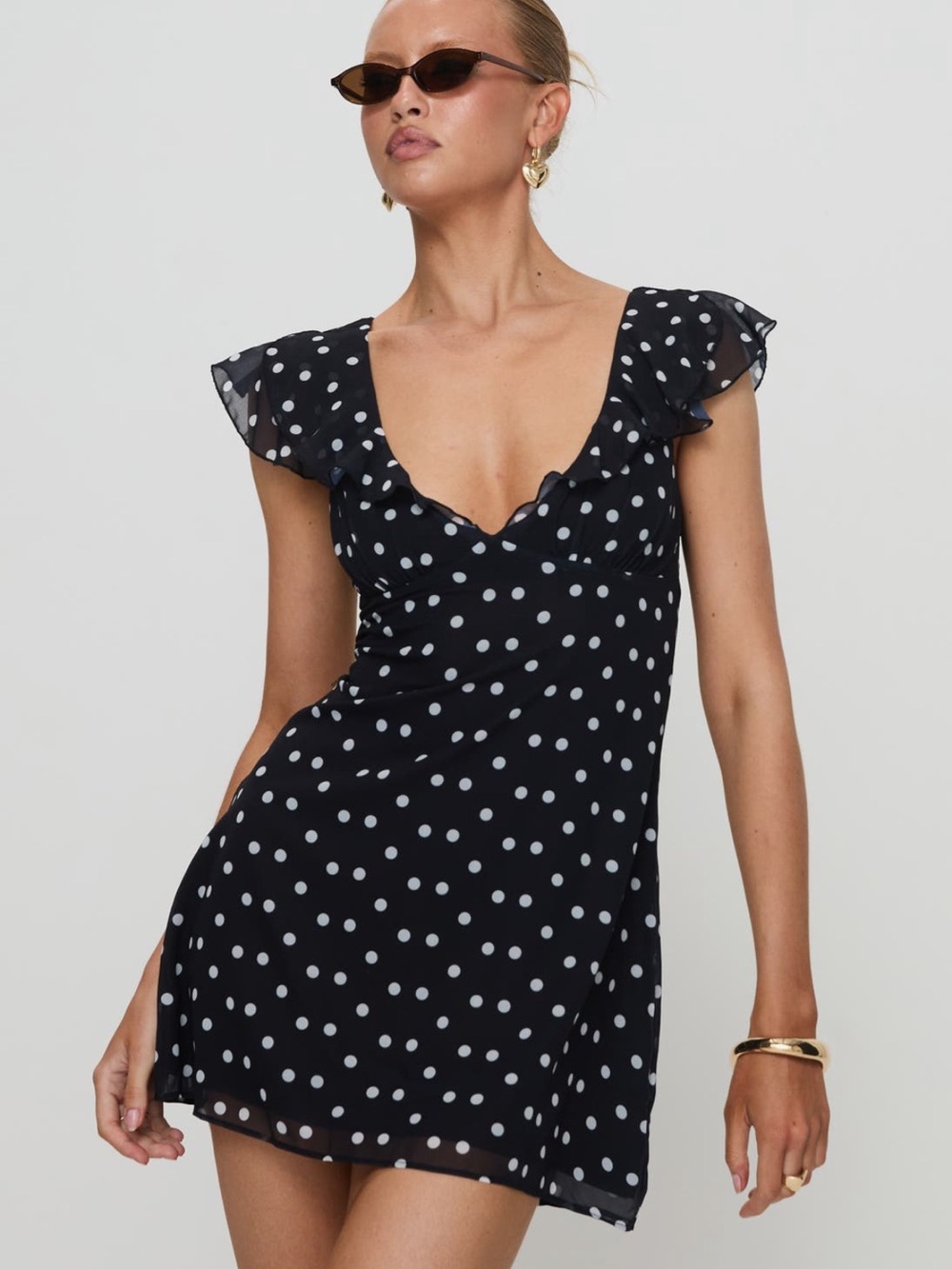 Black Polka Dot Mini Dress
